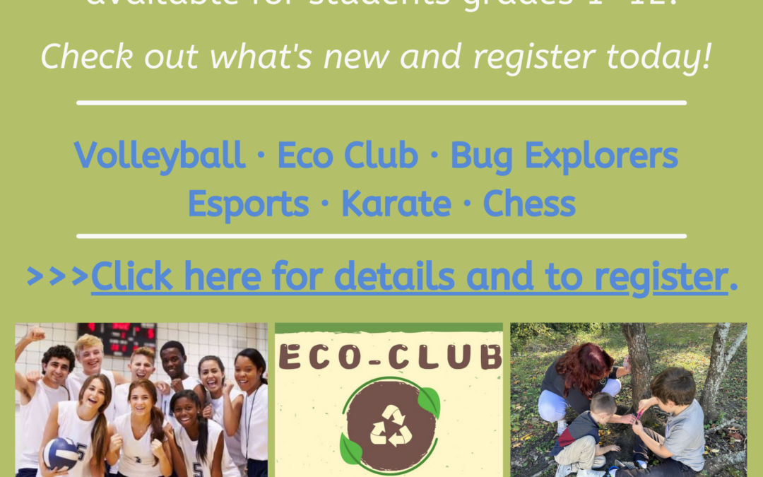 LAST CALL TO REGISTER! Spring Extracurriculars Begin April 8