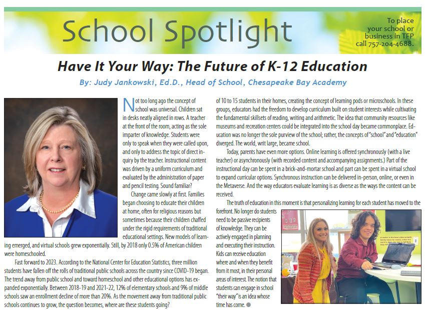In the News: Have It Your Way – The Future of K-12 Education